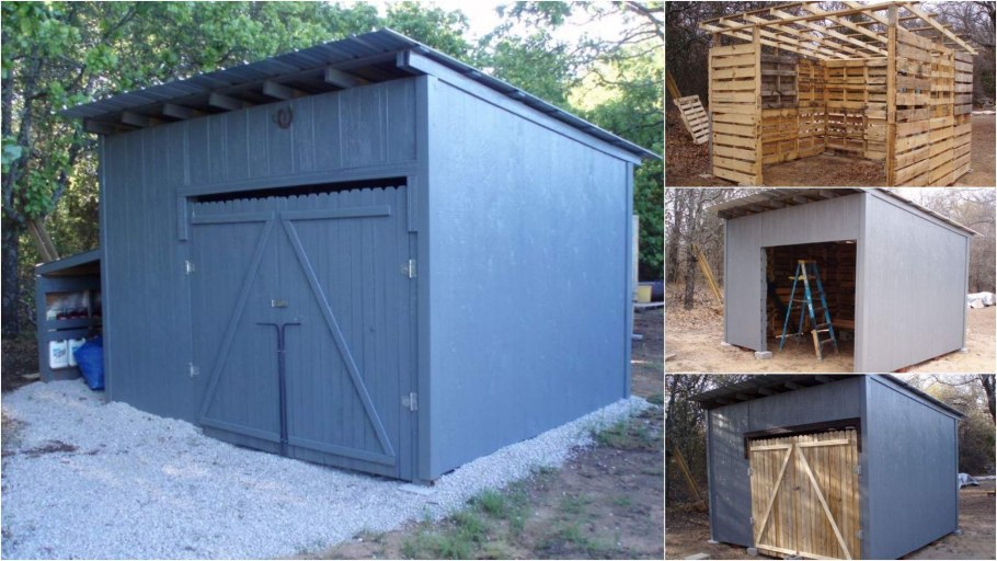 Хозблок из поддонов