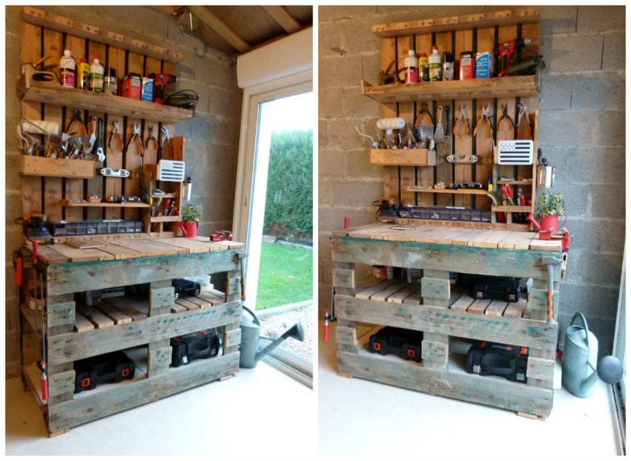 Стеллаж из поддонов в гараже