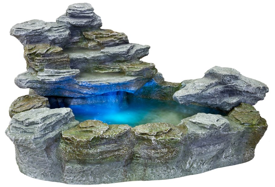 Каскад фонтан садовый Олимп 5 цветов света