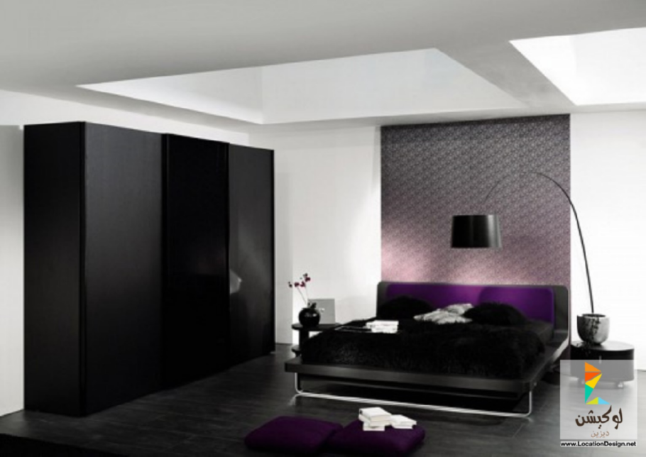 Черно белая спальня