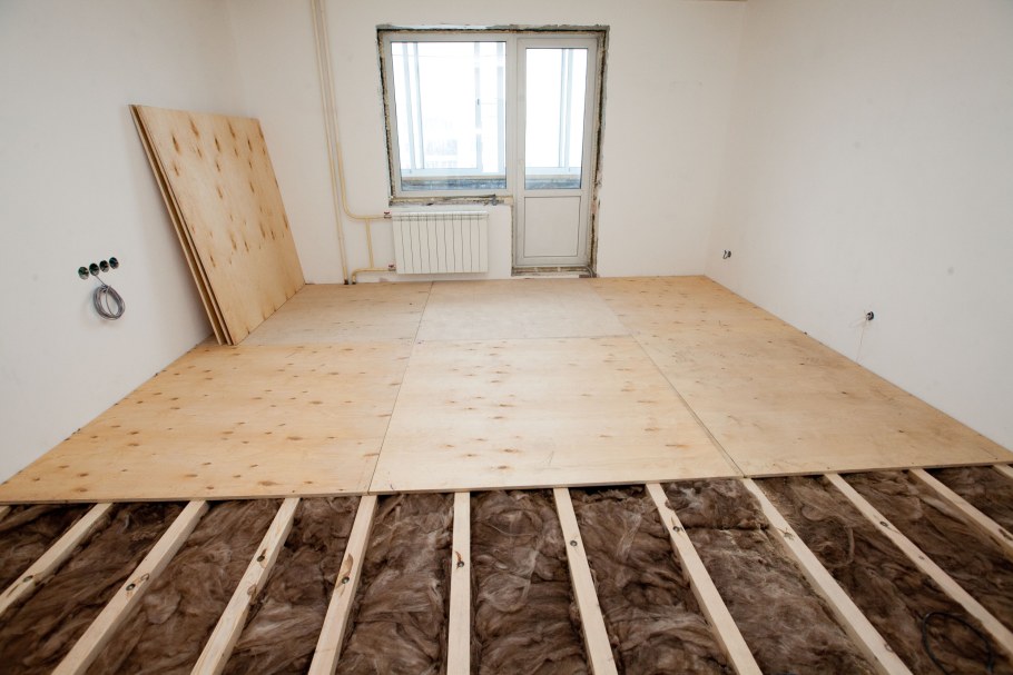 Шаг лаг для пола из фанеры 18 мм