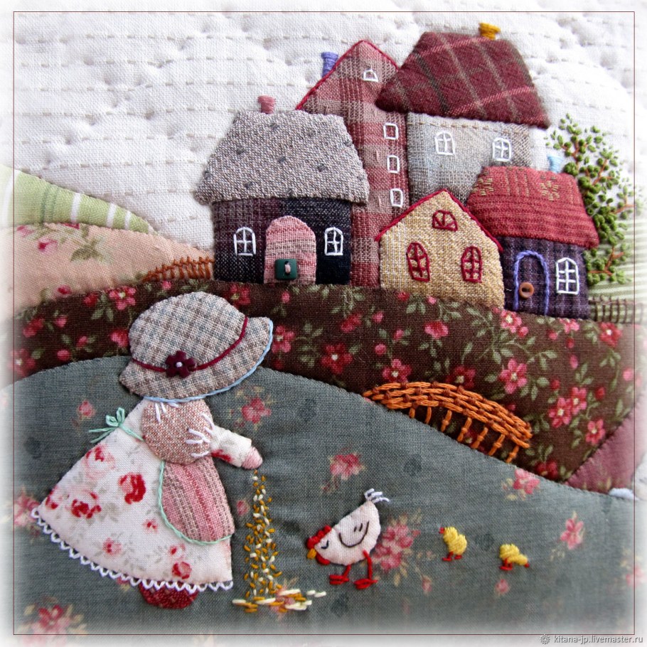 Лоскутная деревенька квилт
