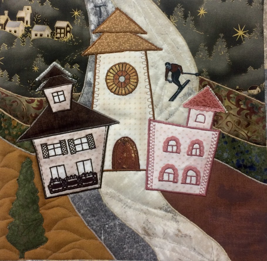 Панно домики пэчворк