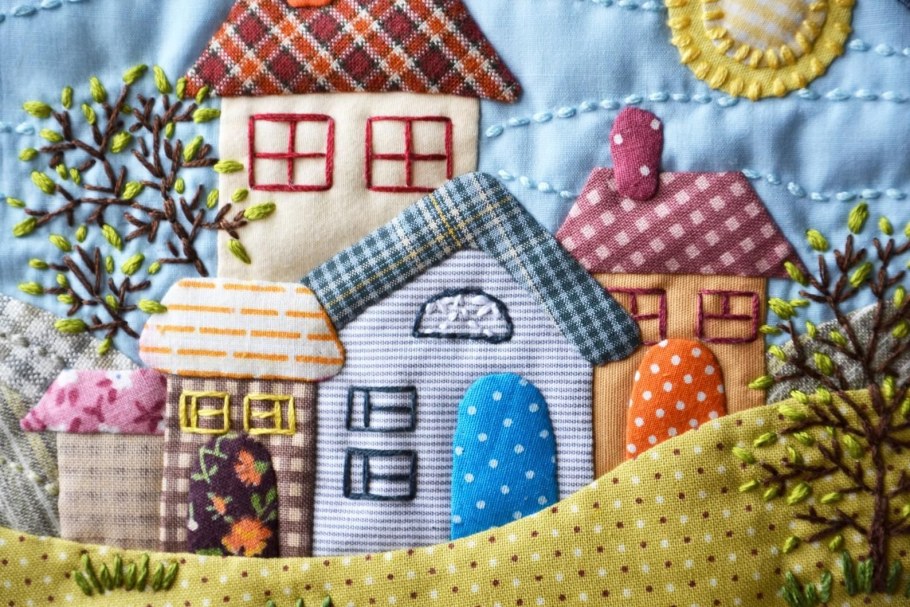 Лоскутная техника Боро домики