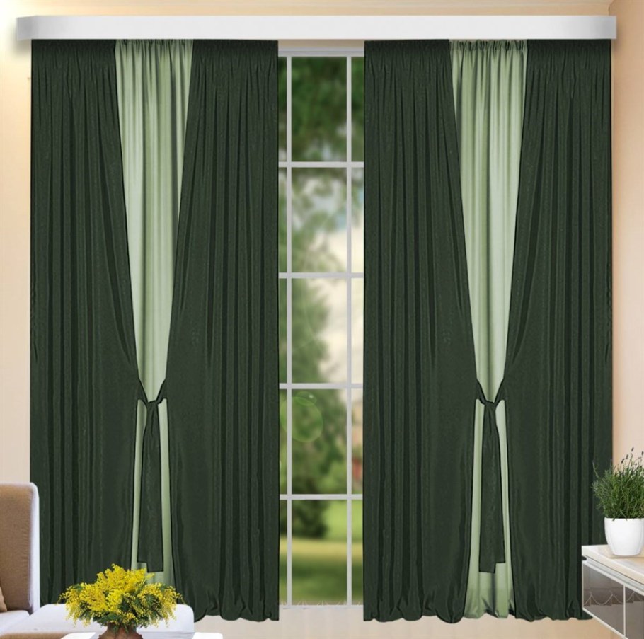 Шторы комбинированные из двух цветов