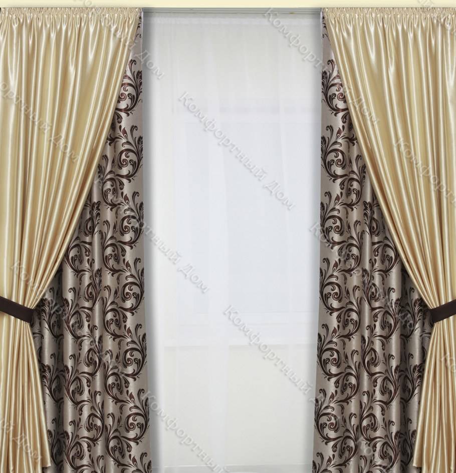 Шторы двухцветные комбинированные