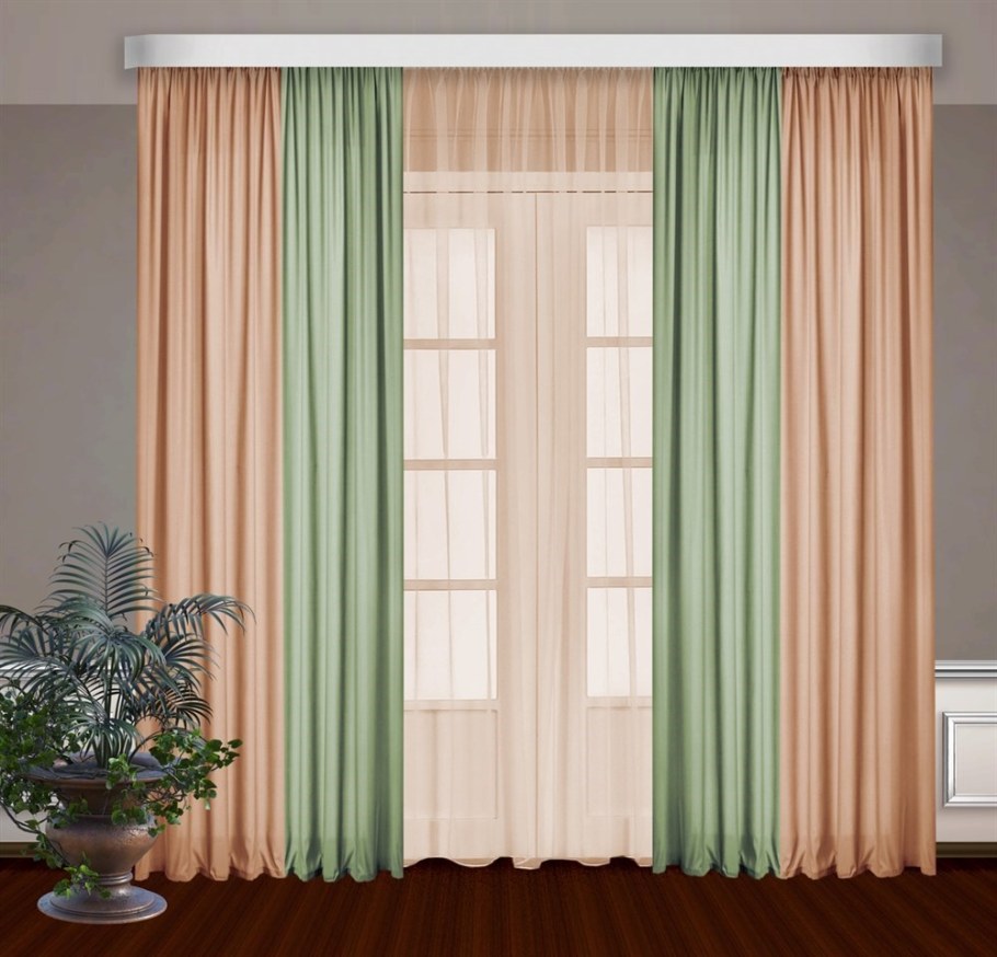 Шторы двухцветные комбинированные