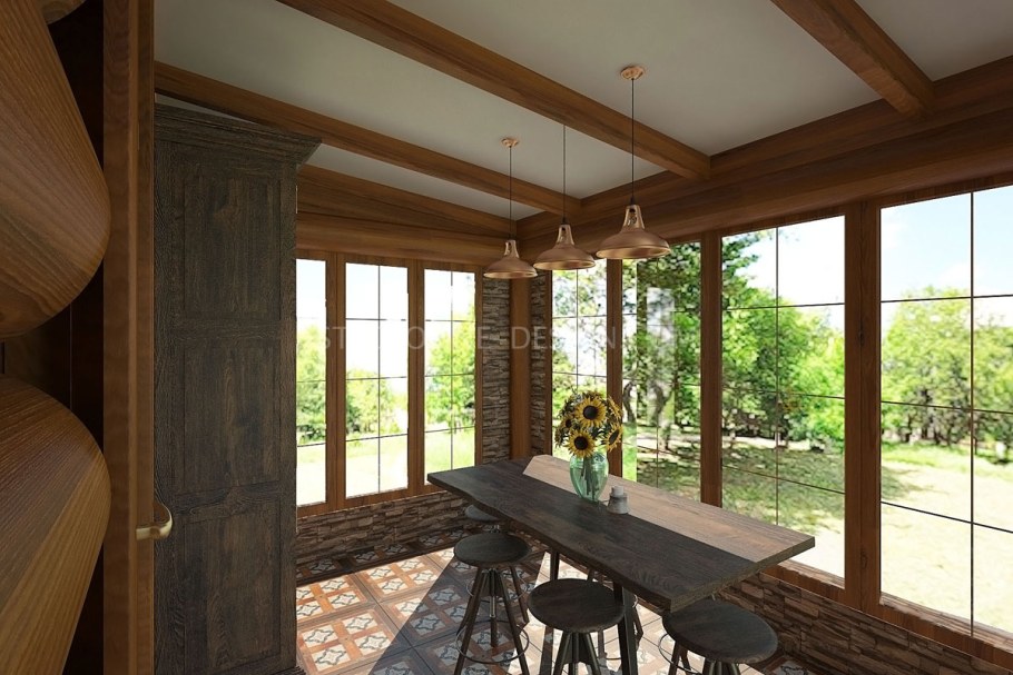 Отделка потолка на веранде