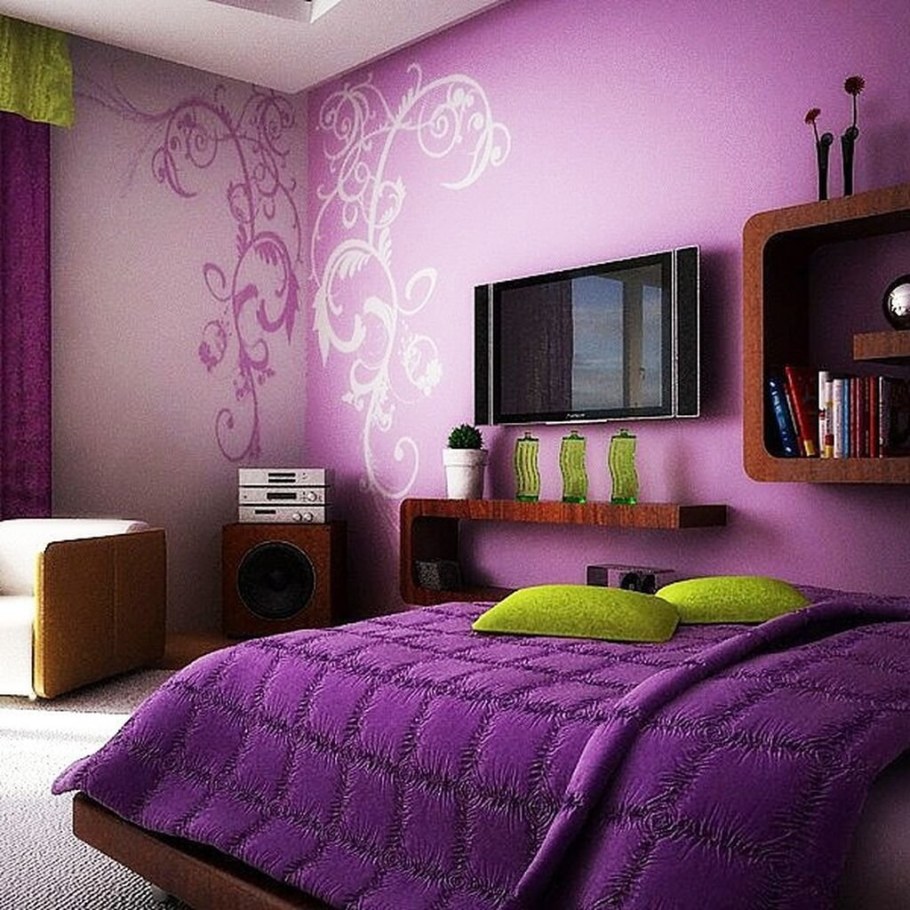 Спальня в сиреневом цвете