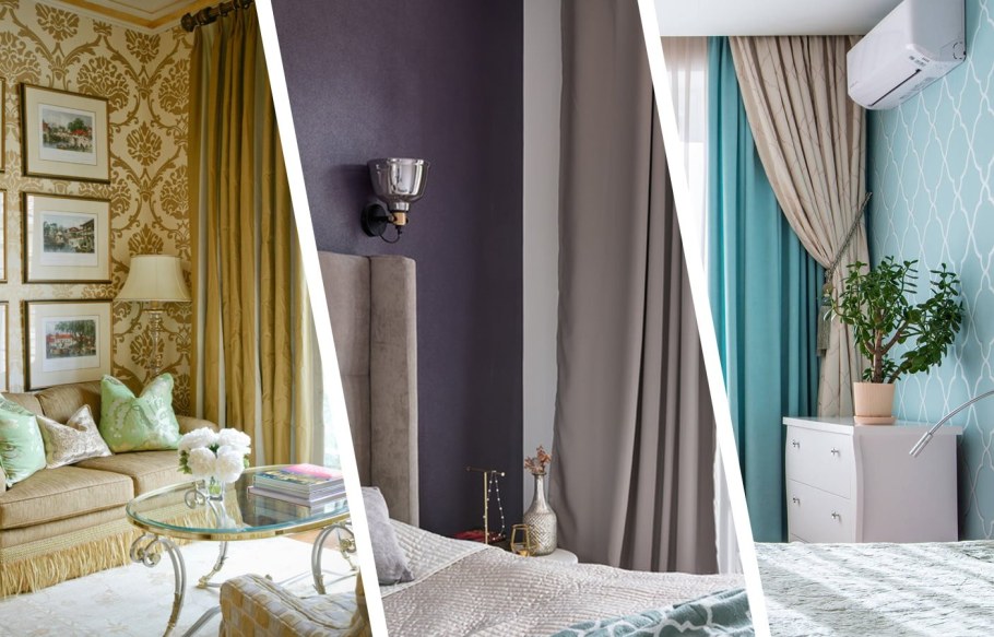 Шторы бирюзовые с бежевым