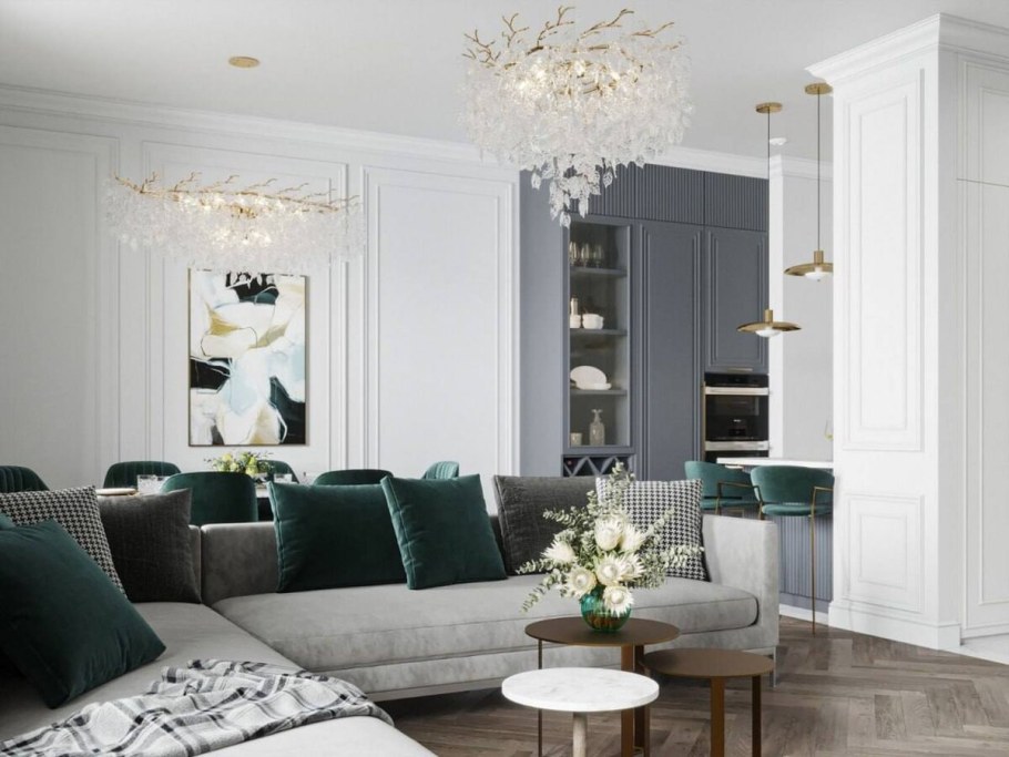 Гостиная Неоклассика изумрудный