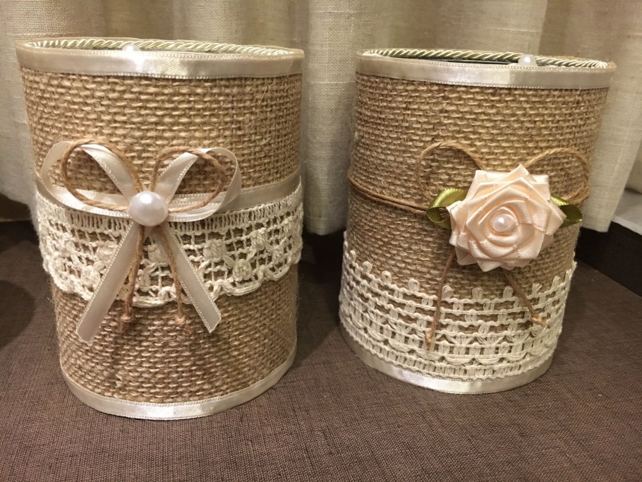 Декор банки мешковиной и джутом