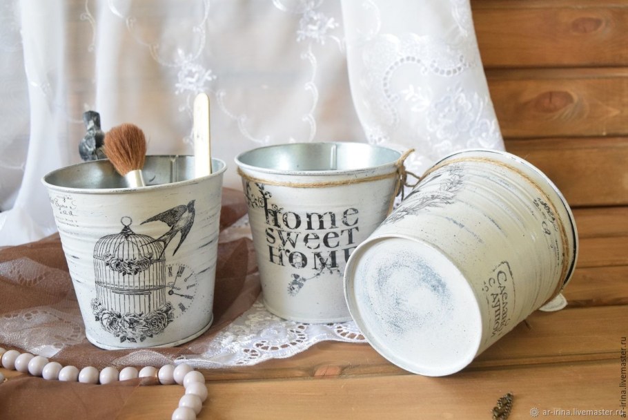 Декупаж ведерка