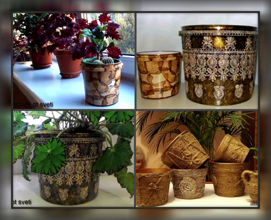 Декор пластикового ведерка