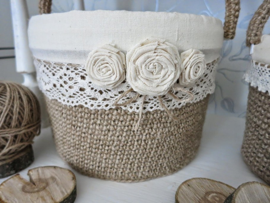 Корзина из бечевки
