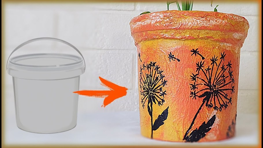 Горшок из пластикового ведра