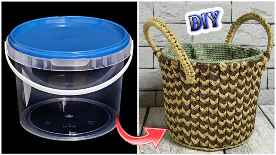 Корзинки из пластмассовых ведерок