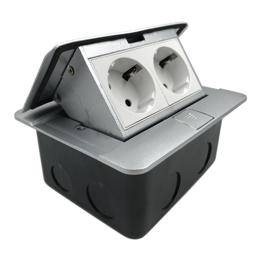 Shelbi STF-4m напольный, настольный лючок на 2 розетки