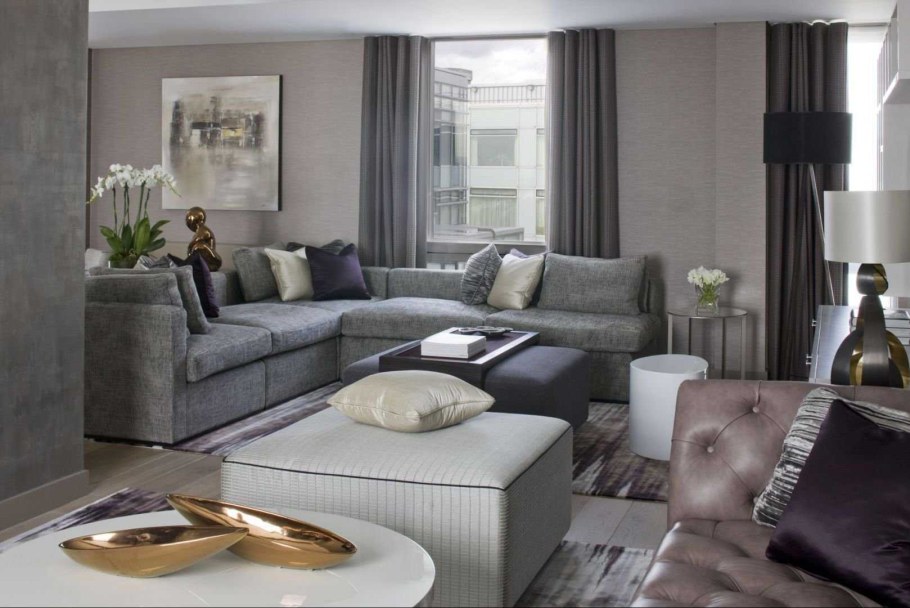 Гостиная в сером цвете