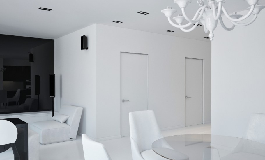 Интерьер в черно белых тонах