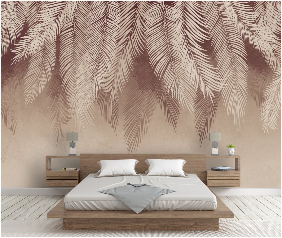 Обои листья пальмы в интерьере