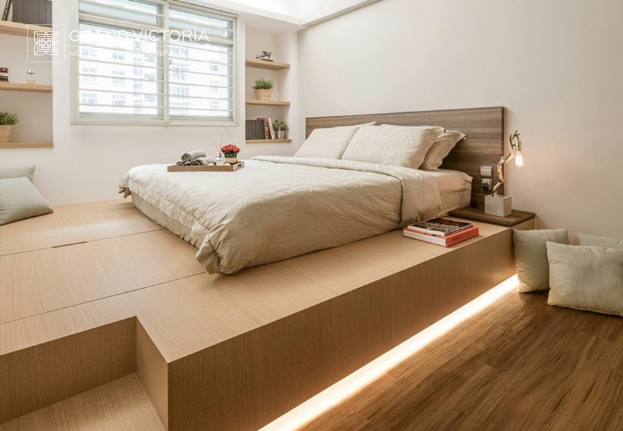 Подиум кровать в спальне