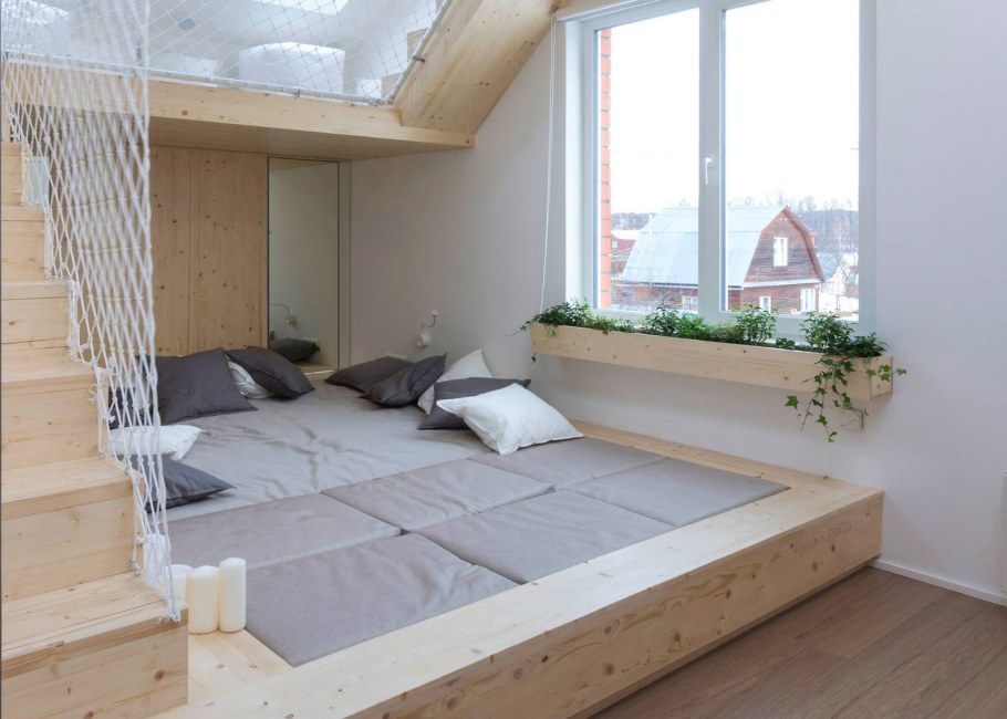 Подиум кровать в спальне