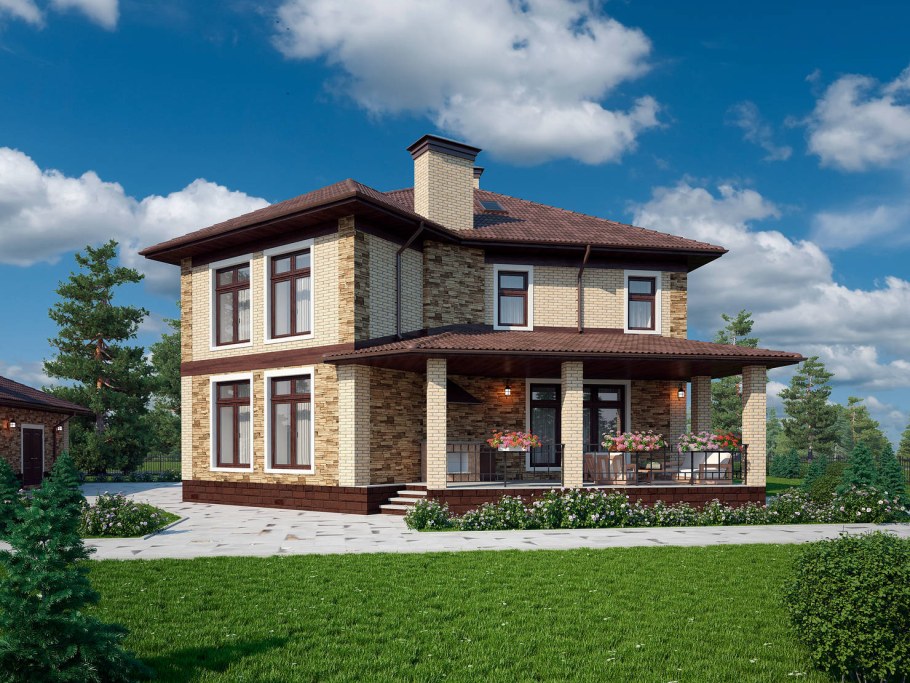 Двухэтажный кирпичный дом 200 кв м