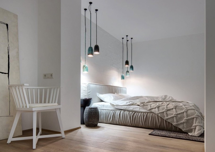 Интерьер спальни с матрасом вместо кровати