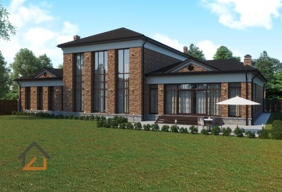 Красивые коттеджи из кирпича 500 кв.метров