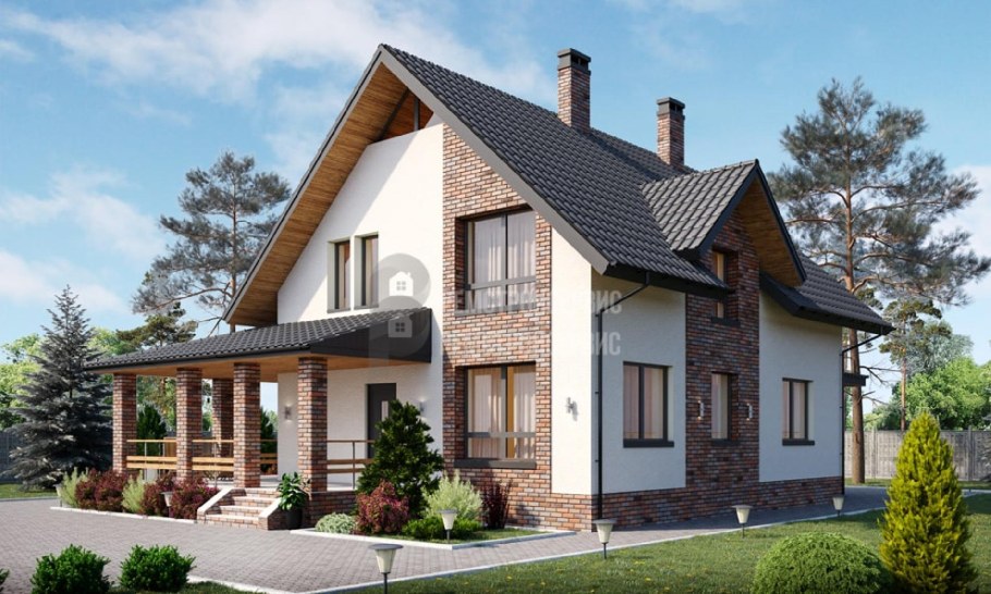 Дом с мансардой и верандой 100кв м