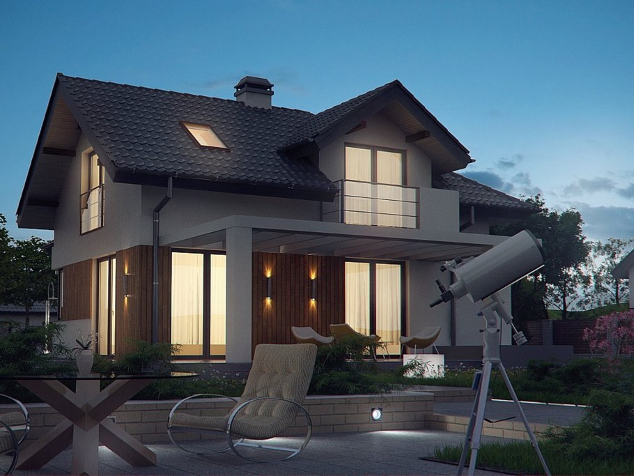 Красивый двухэтажный дом