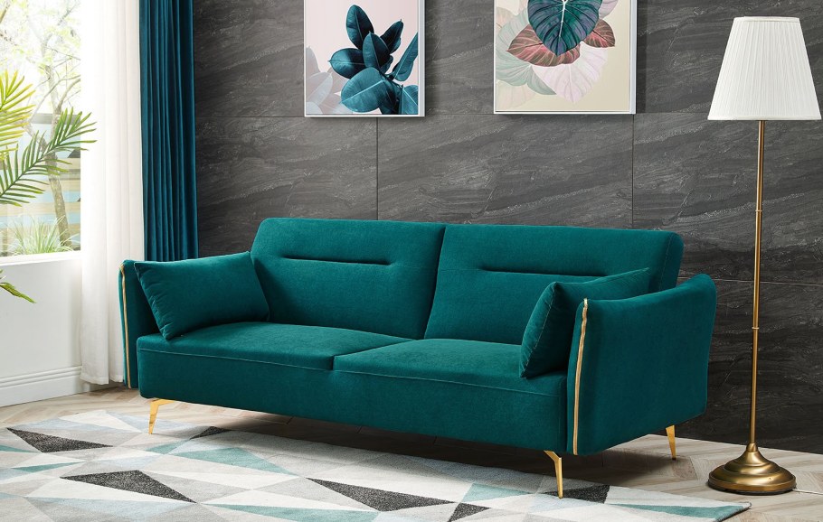Темно бирюзовый диван