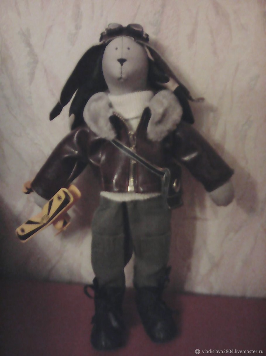 Заяц пилот мягкая игрушка