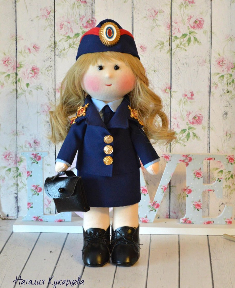 Интерьерная кукла железнодорожница