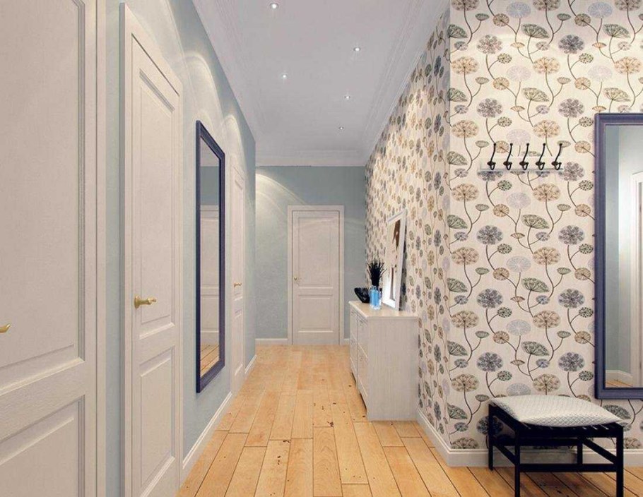 Комбинирование обоев в коридоре
