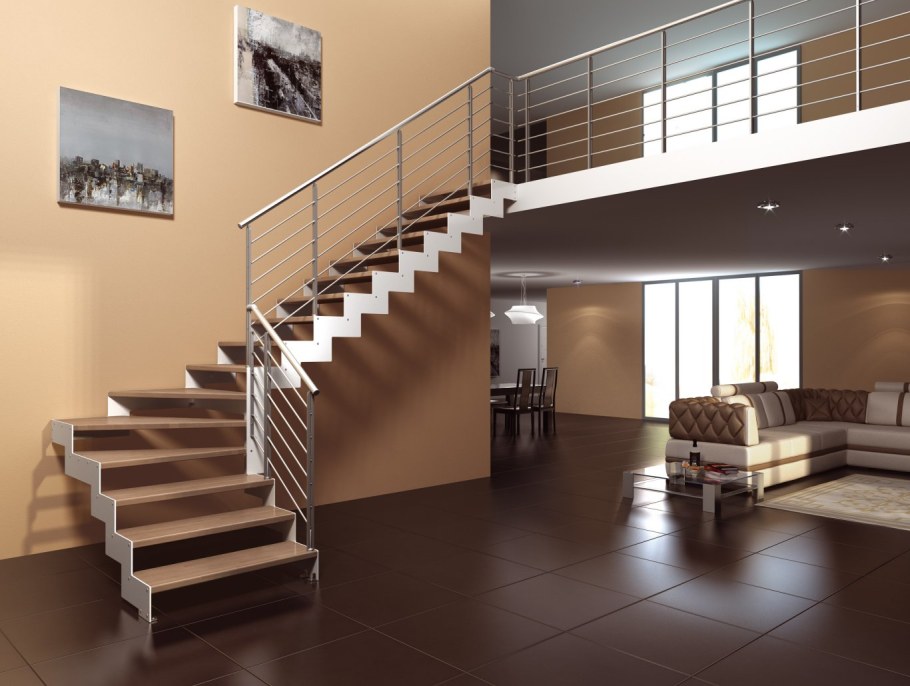 Двухмаршевая г образная лестница