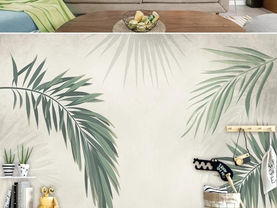 Роспись стен пальмовые листья