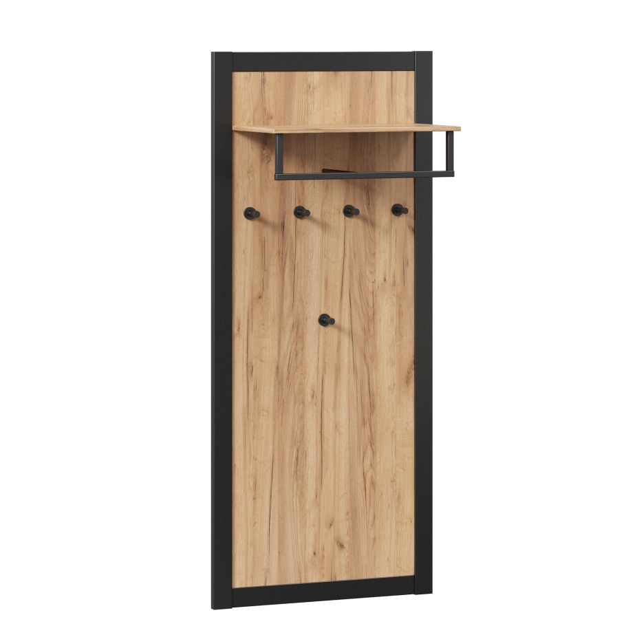 Вешалка Техно дуб крафт белый/чёрный