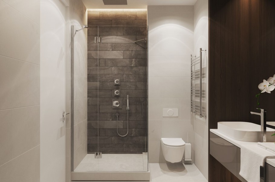 Проект ванной комнаты с туалетом