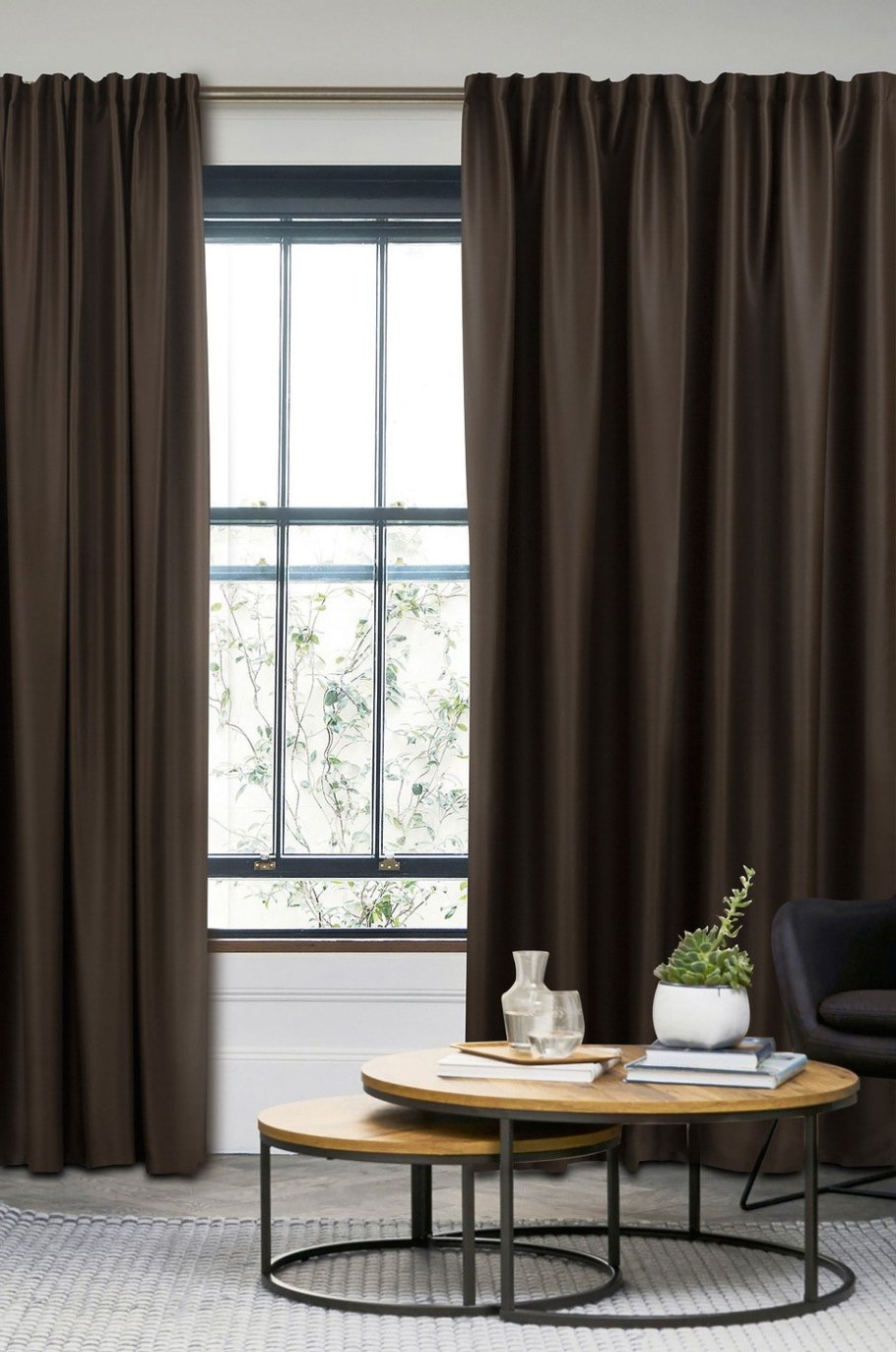 Шторы блэкаут темный шоколад