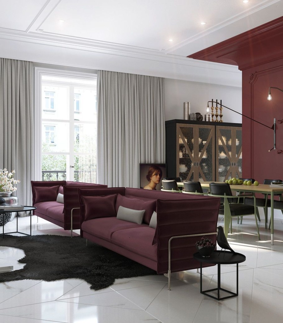 Гостиная в винном цвете