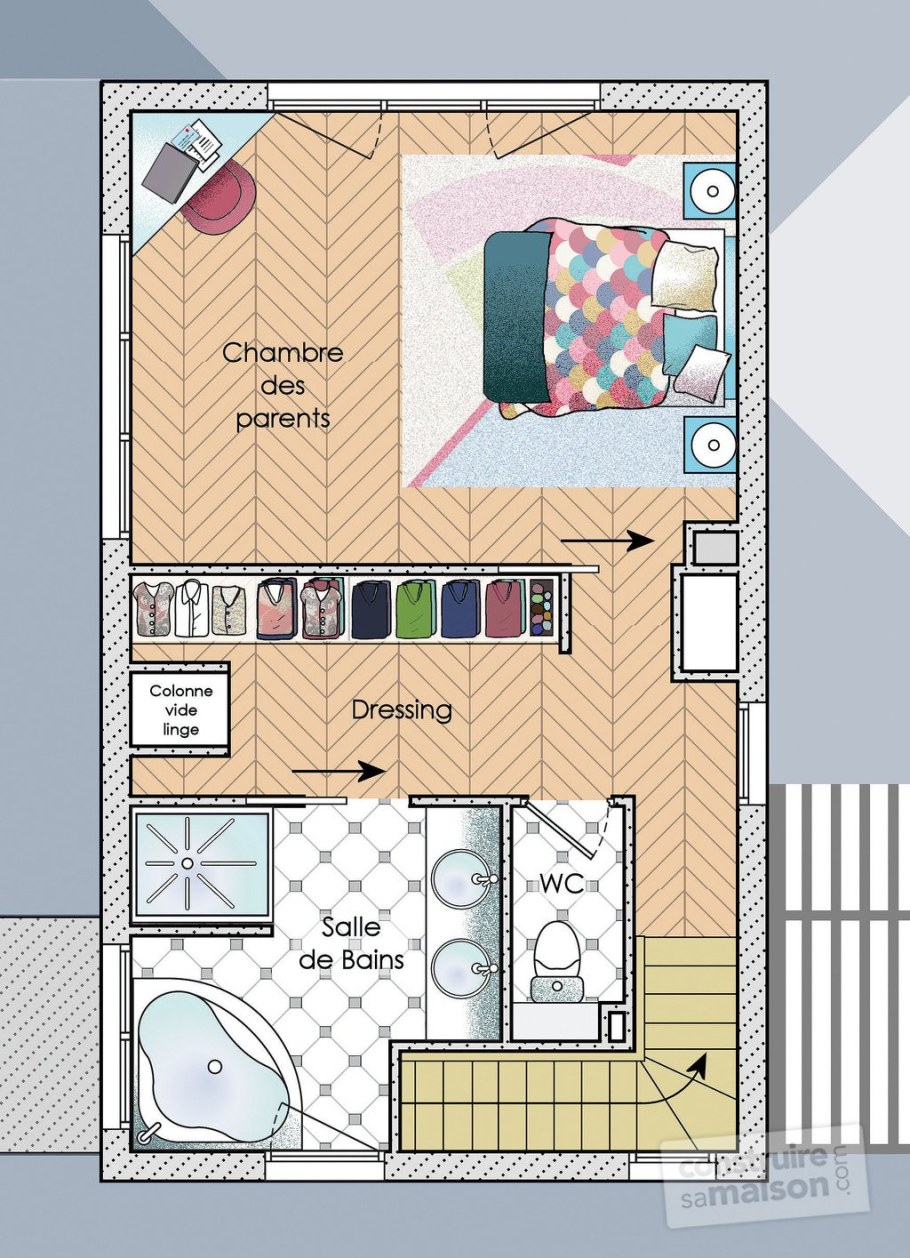 Мастер спальня планировка