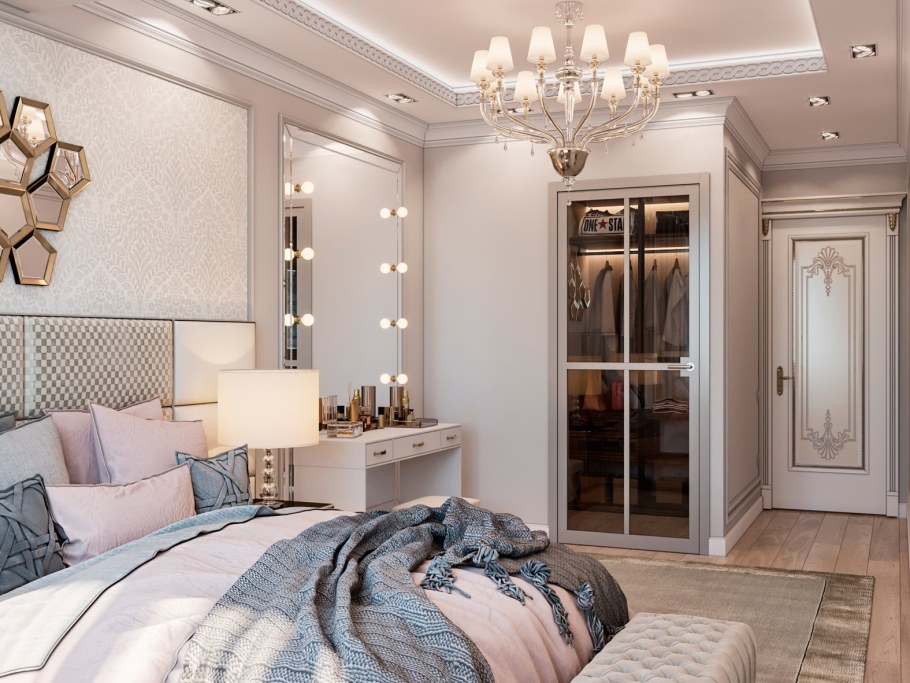 Спальня с гардеробной комнатой