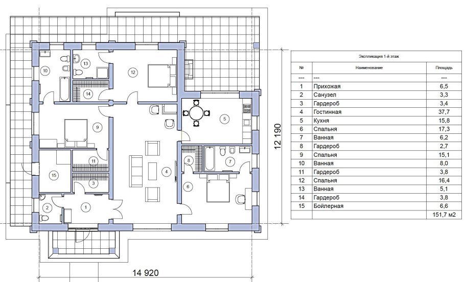 Спальня с гардеробной и санузлом план