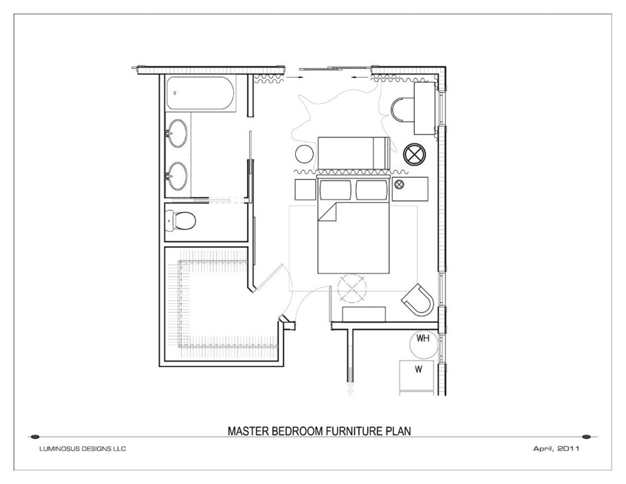 План комнаты с гардеробной и санузлом