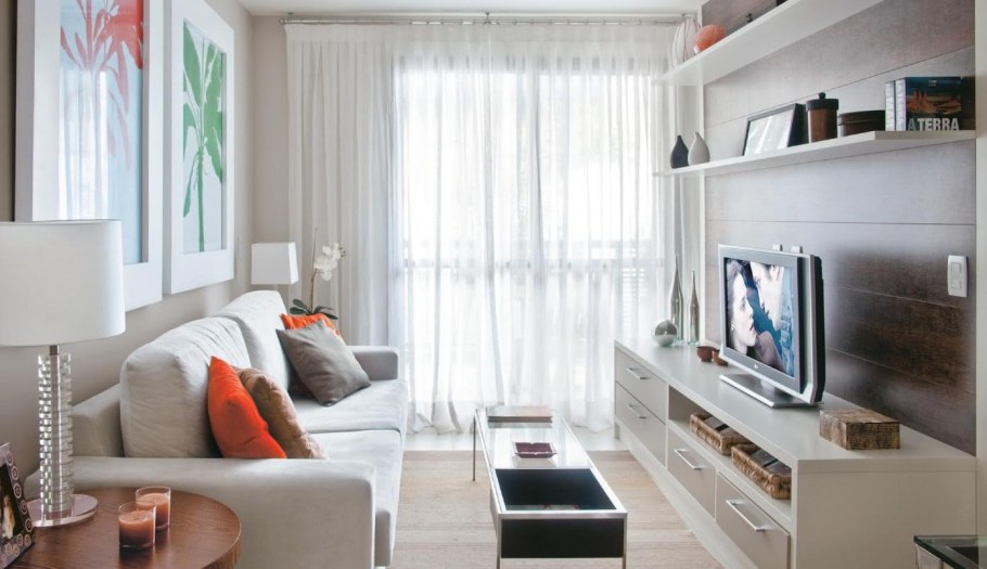 Планировка узкой гостиной