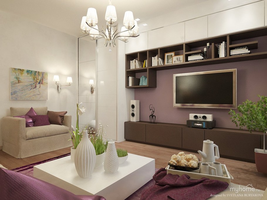 Интерьер гостиной 18 кв