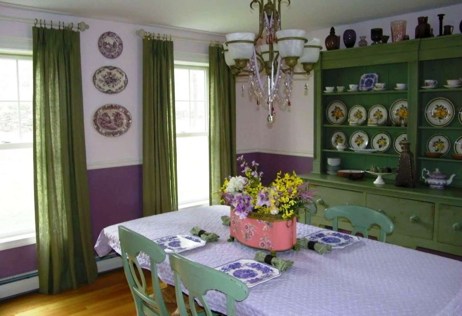 Фисташковый и лавандовый цвет в интерьере