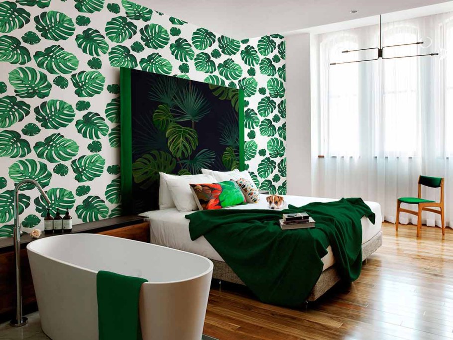 Тропические принты в интерьере